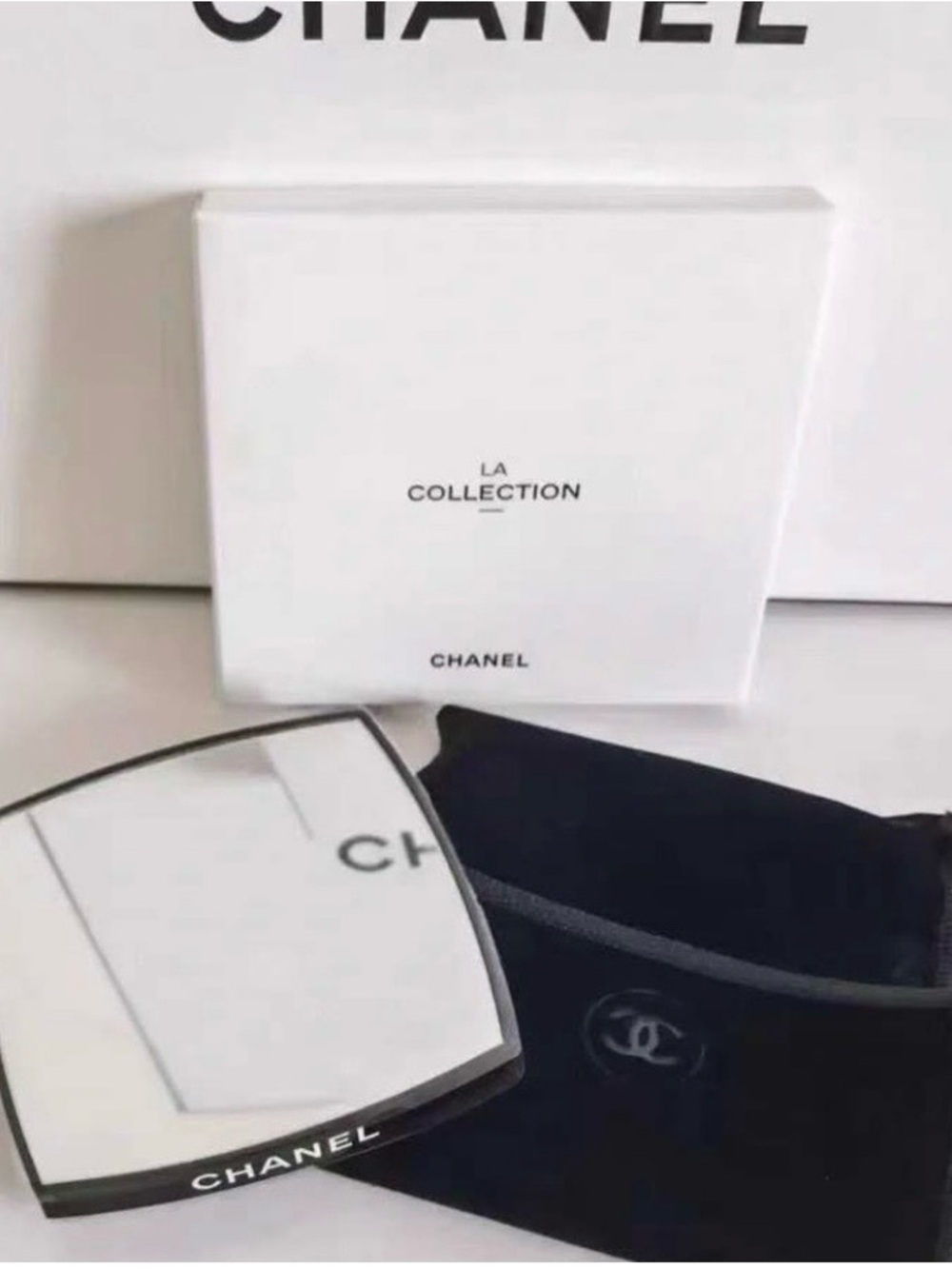 Chanel Compact Mirror with Velvet Pouch